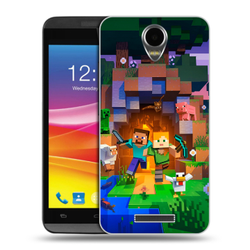 Силиконовый чехол на Micromax Canvas Power с принтом Майнкрафт Minecraft Силиконовый чехол на Micromax Canvas Power с принтом Майнкрафт Minecraft
