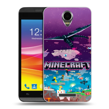 Силиконовый чехол на Micromax Canvas Power с принтом Майнкрафт Minecraft