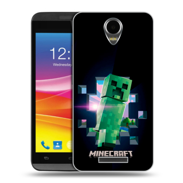 Силиконовый чехол на Micromax Canvas Power с принтом Майнкрафт Minecraft