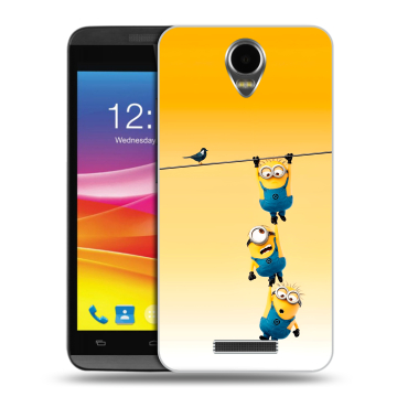 Силиконовый чехол на Micromax Canvas Power с принтом Миньоны