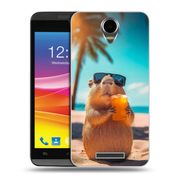 Силиконовый чехол на Micromax Canvas Power с принтом Капибара