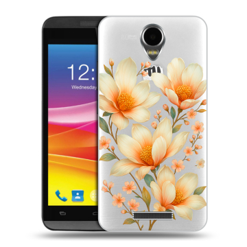 Силиконовый чехол на Micromax Canvas Power с принтом Цветы
