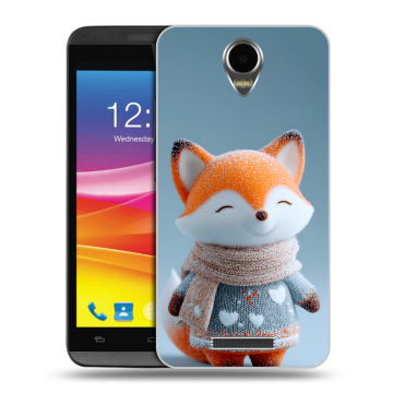 Силиконовый чехол на Micromax Canvas Power с принтом Лиса