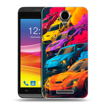Силиконовый чехол на Micromax Canvas Power с принтом Тачки