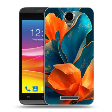 Силиконовый чехол на Micromax Canvas Power с принтом Цветы