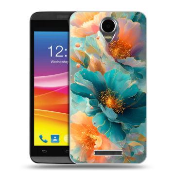 Силиконовый чехол на Micromax Canvas Power с принтом Цветы