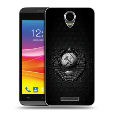 Силиконовый чехол на Micromax Canvas Power с принтом Герб Флаг СССР