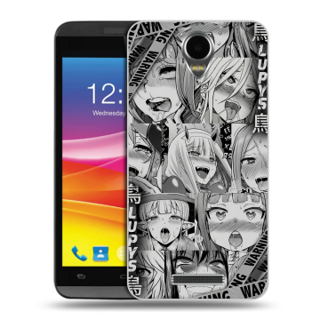 Силиконовый чехол на Micromax Canvas Power с принтом Ahegao Ахегао Аниме