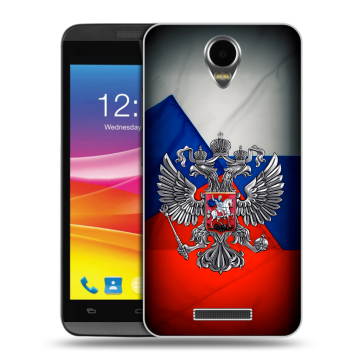 Силиконовый чехол на Micromax Canvas Power с принтом Флаг России Силиконовый чехол на Micromax Canvas Power с принтом Флаг России