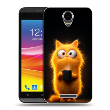 Силиконовый чехол на Micromax Canvas Power с принтом Смешной кот