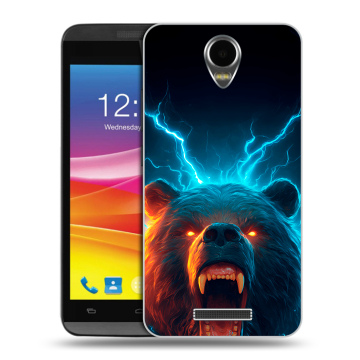 Силиконовый чехол на Micromax Canvas Power с принтом Медведь