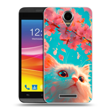 Силиконовый чехол на Micromax Canvas Power с принтом Красивый кот
