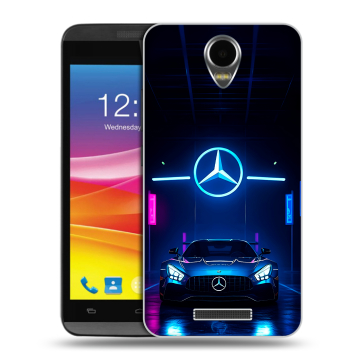 Силиконовый чехол на Micromax Canvas Power с принтом Mercedes Мерседес