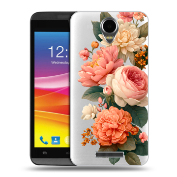 Силиконовый чехол на Micromax Canvas Power с принтом цветы