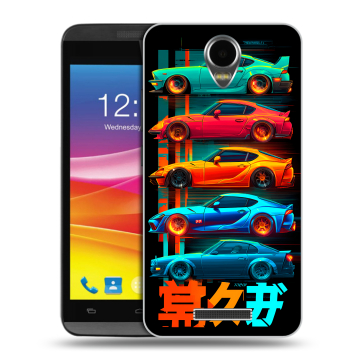 Силиконовый чехол на Micromax Canvas Power с принтом машины тачки
