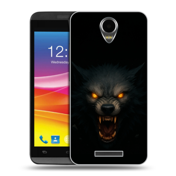 Силиконовый чехол на Micromax Canvas Power с принтом Волк