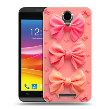 Силиконовый чехол на Micromax Canvas Power с принтом Розовые бантики Силиконовый чехол на Micromax Canvas Power с принтом Розовые бантики