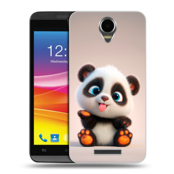 Силиконовый чехол на Micromax Canvas Power с принтом милая панда
