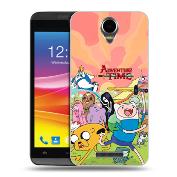 Силиконовый чехол на Micromax Canvas Power с принтом Adventure time Время приключений