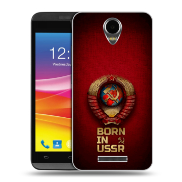Силиконовый чехол на Micromax Canvas Power с принтом Флаг Герб СССР
