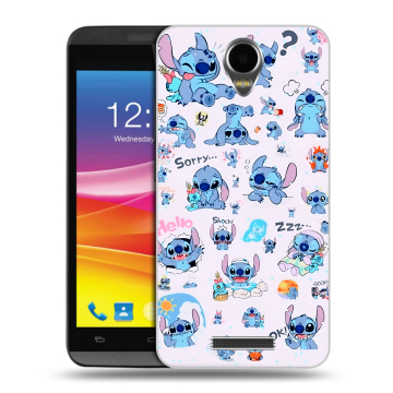 Силиконовый чехол на Micromax Canvas Power с принтом Лило и Стич
