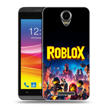 Силиконовый чехол на Micromax Canvas Power с принтом Roblox Роблокс