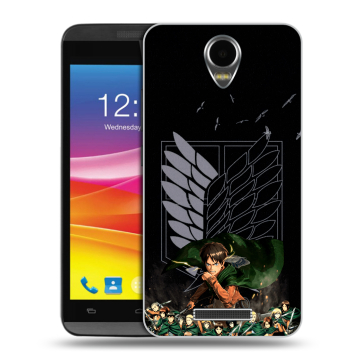 Силиконовый чехол на Micromax Canvas Power с принтом Атака титанов