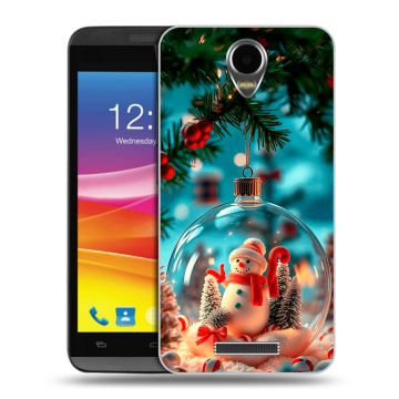 Силиконовый чехол на Micromax Canvas Power с принтом Новый год