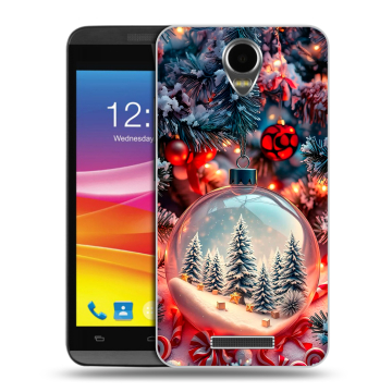 Силиконовый чехол на Micromax Canvas Power с принтом Новый год