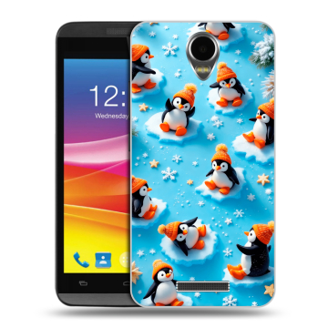 Силиконовый чехол на Micromax Canvas Power с принтом Новый год