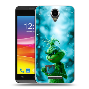 Силиконовый чехол на Micromax Canvas Power с принтом Новый год гринч