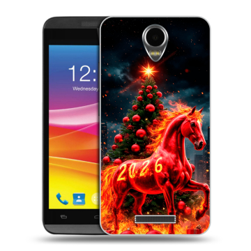 Силиконовый чехол на Micromax Canvas Power с принтом Новый год