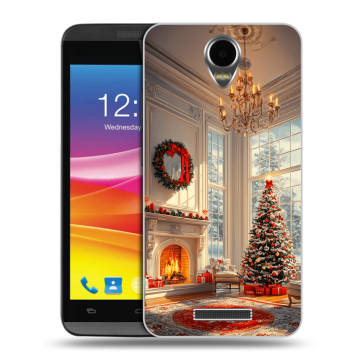 Силиконовый чехол на Micromax Canvas Power с принтом Новый год