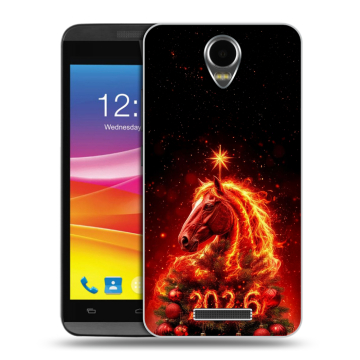 Силиконовый чехол на Micromax Canvas Power с принтом Новый год