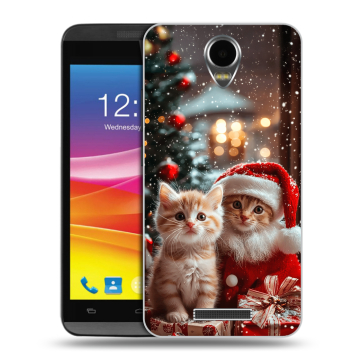 Силиконовый чехол на Micromax Canvas Power с принтом Новый год