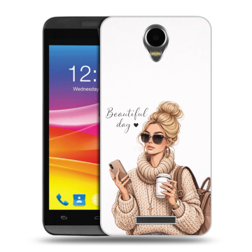 Силиконовый чехол на Micromax Canvas Power с принтом женский