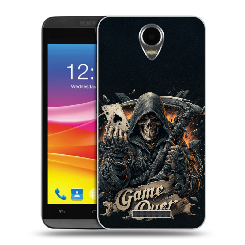 Силиконовый чехол на Micromax Canvas Power с принтом Скелет карты Силиконовый чехол на Micromax Canvas Power с принтом Скелет карты