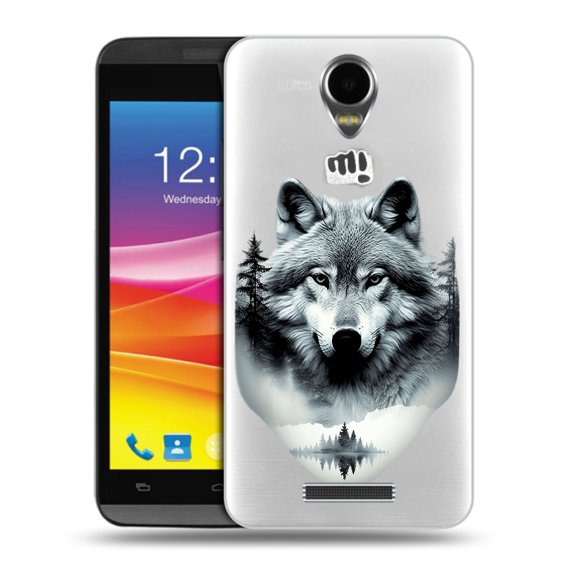 Силиконовый чехол на Micromax Canvas Power с принтом Волк в лесу Силиконовый чехол на Micromax Canvas Power с принтом Волк в лесу