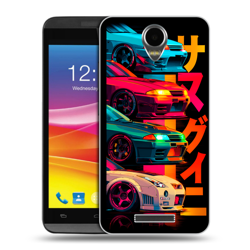 Силиконовый чехол на Micromax Canvas Power с принтом Гоночные машины Силиконовый чехол на Micromax Canvas Power с принтом Гоночные машины