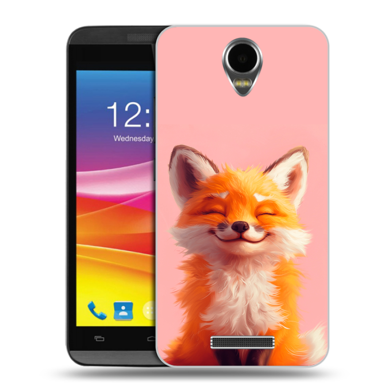 Силиконовый чехол на Micromax Canvas Power с принтом милая лиса Силиконовый чехол на Micromax Canvas Power с принтом милая лиса