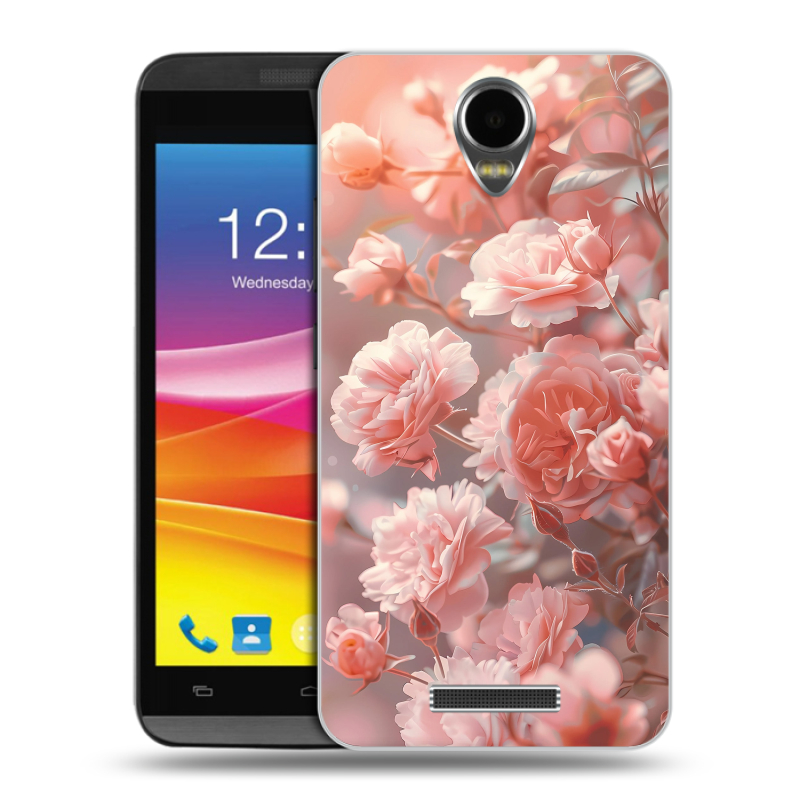 Силиконовый чехол на Micromax Canvas Power с принтом Розовые розы Силиконовый чехол на Micromax Canvas Power с принтом Розовые розы