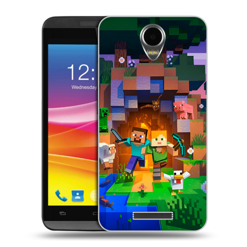 Силиконовый чехол на Micromax Canvas Power с принтом Майнкрафт Minecraft Силиконовый чехол на Micromax Canvas Power с принтом Майнкрафт Minecraft