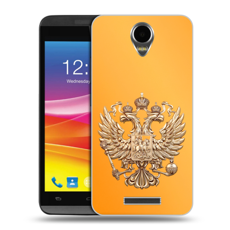Силиконовый чехол на Micromax Canvas Power с принтом Герб Флаг России Силиконовый чехол на Micromax Canvas Power с принтом Герб Флаг России