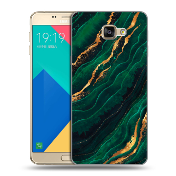 Силиконовый чехол на Samsung Galaxy A9 с принтом Мрамор зеленое золото Силиконовый чехол на Samsung Galaxy A9 с принтом Мрамор зеленое золото
