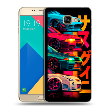 Силиконовый чехол на Samsung Galaxy A9 с принтом Гоночные машины