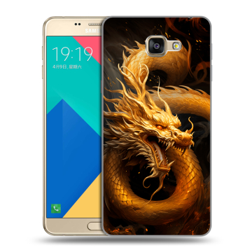 Силиконовый чехол на Samsung Galaxy A9 с принтом Золотой дракон