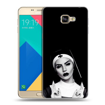 Силиконовый чехол на Samsung Galaxy A9 с принтом монашка Силиконовый чехол на Samsung Galaxy A9 с принтом монашка