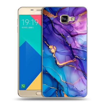 Силиконовый чехол на Samsung Galaxy A9 с принтом синий мрамор Силиконовый чехол на Samsung Galaxy A9 с принтом синий мрамор