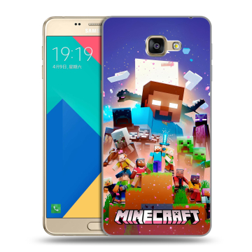 Силиконовый чехол на Samsung Galaxy A9 с принтом Майнкрафт Minecraft