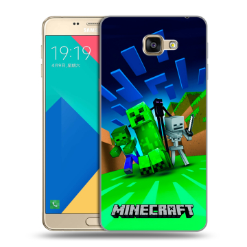 Силиконовый чехол на Samsung Galaxy A9 с принтом Майнкрафт